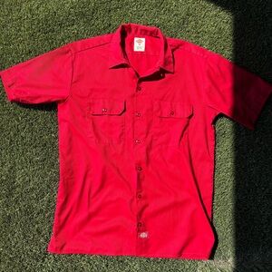 Dickies Red Button Down Shirt